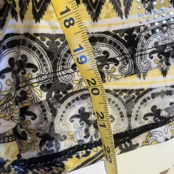 Y2K International Concepts Yellow & Black Bling Top boho hippie eclectic 70s 90s - Picture 9 of 9